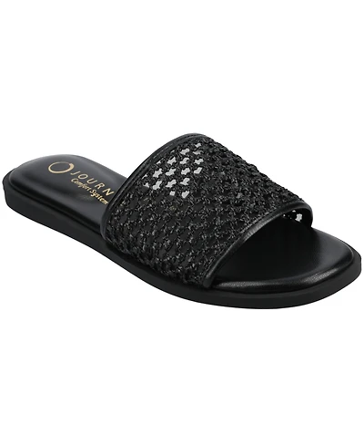 Journee Collection Women's Prisilla Single Band Slide Flat Sandals