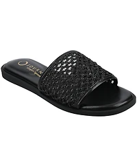 Journee Collection Women's Prisilla Single Band Slide Flat Sandals