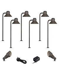 John Timberland 18 High Modern 10-Piece Outdoor Landscape Path and Spotlights Set Porch House Led Bulb Finish