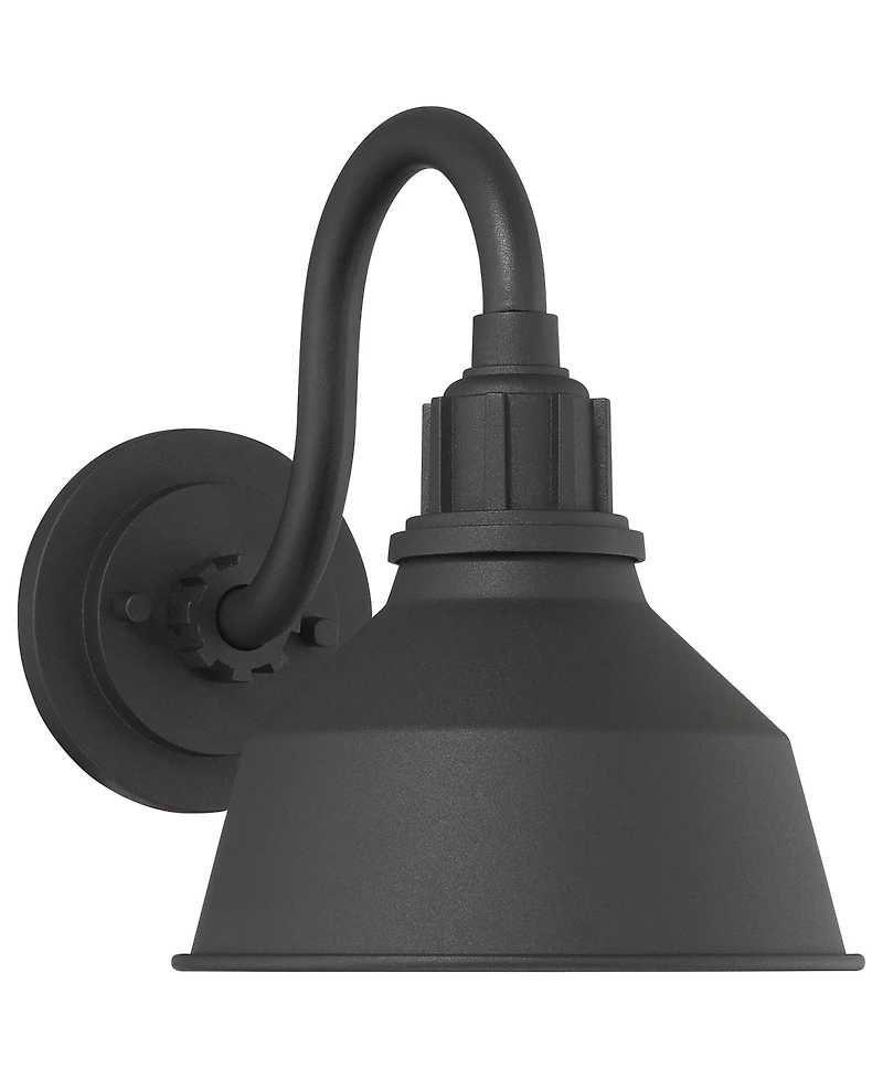 Franklin Iron Works Rustic Industrial Farmhouse Outdoor Barn Light Fixture Gooseneck Arm 10 for Exterior Deck House Porch Yard Patio Home