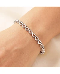 The Lovery Cz Alternating Heart Bracelet Sterling Silver