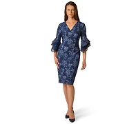 Adrianna Papell Petite V-Neck Combo Dress