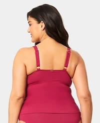 Anne Cole Plus Shirred Tankini Top