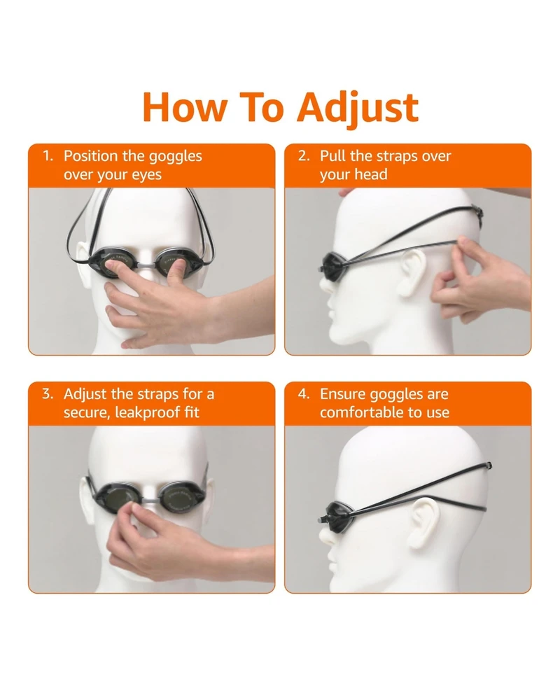 Gnuadz Swim Goggles Wide View Anti-fog Uv Protection Adult Men Women