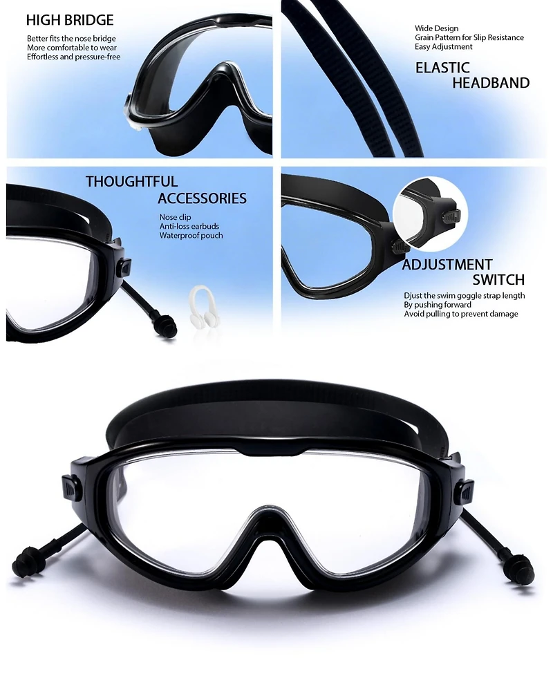 Gnuadz Swimming Goggles Anti-fog Ear Plugs Nose Clip