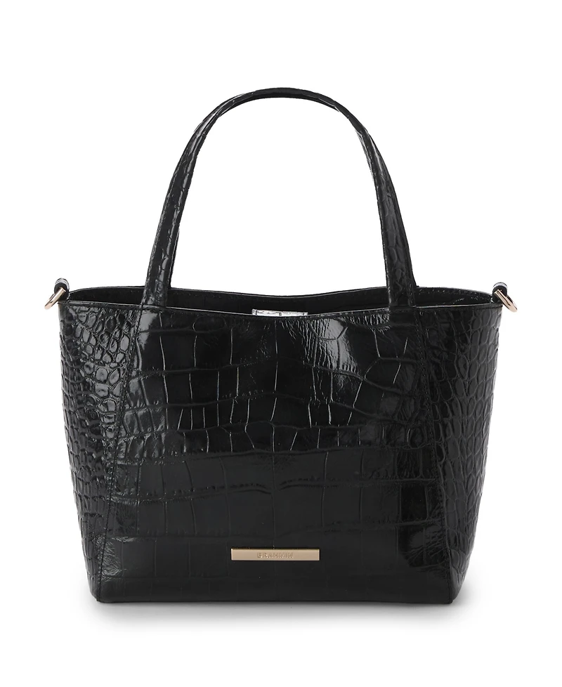 Brahmin Mona Alba Small Leather Crossbody Tote Handbag