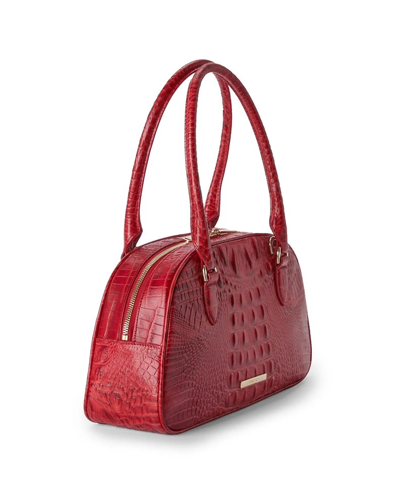 Brahmin Angie Alden Road Medium Leather Dome Satchel Handbag