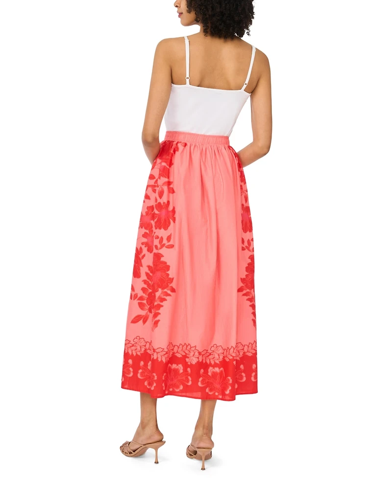 Vince Camuto Women's Cotton Pull-On Elastic Waist Skirt