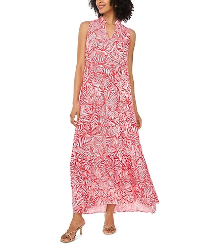Vince Camuto Women's V-Neck Sleeveless Printed Maxi Dress