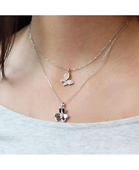 The Lovery Clover Petal Cz Necklace Sterling Silver