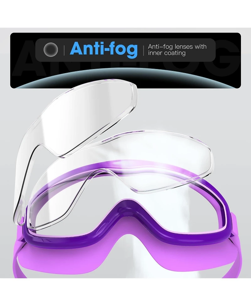 Gnuadz 2pc Swim Goggles Adult Wide View Uv Protection Clear Lens