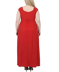 Ny Collection Plus Ruched Empire Maxi Dress