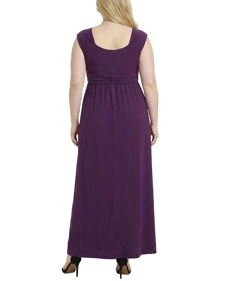 Ny Collection Plus Size Ruched Empire Maxi Dress