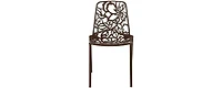 LeisureMod Devon Patio Dining Chair, Aluminum Stackable Design Side Weather Resistant Metal No Assembly, Uv Protected