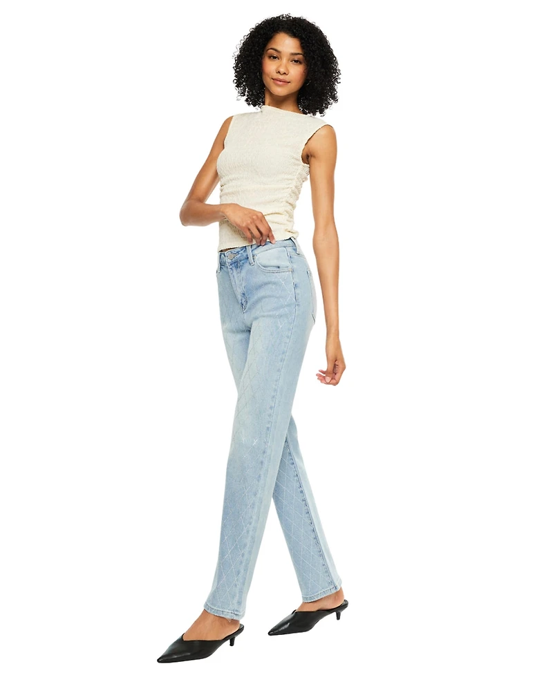 KanCan Women's Cheriese High Rise Straight-Leg Jeans