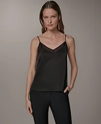 Donna Karan New York Women's Sleeveless Lace Trim Shell Top