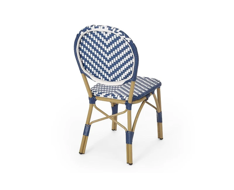 sumyeg French Style Outdoor Accent Chairs Set of 2 with Rattan and Bamboo Print