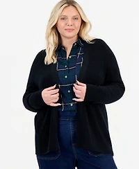 Style & Co Plus Textured Open-Front Cardigan, Macy's Exclusive