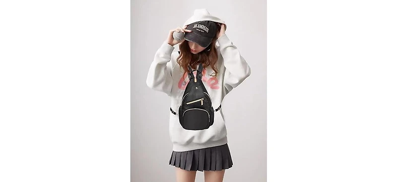 Small Crossbody Sling Bag for Women, Mini Backpack Convertible, Chest Hiking Daypack