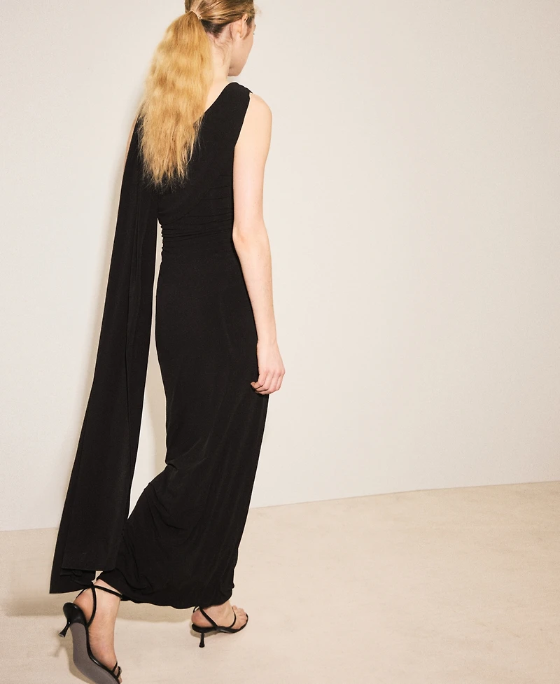 Mango Women's Asymmetrical Cape Dress