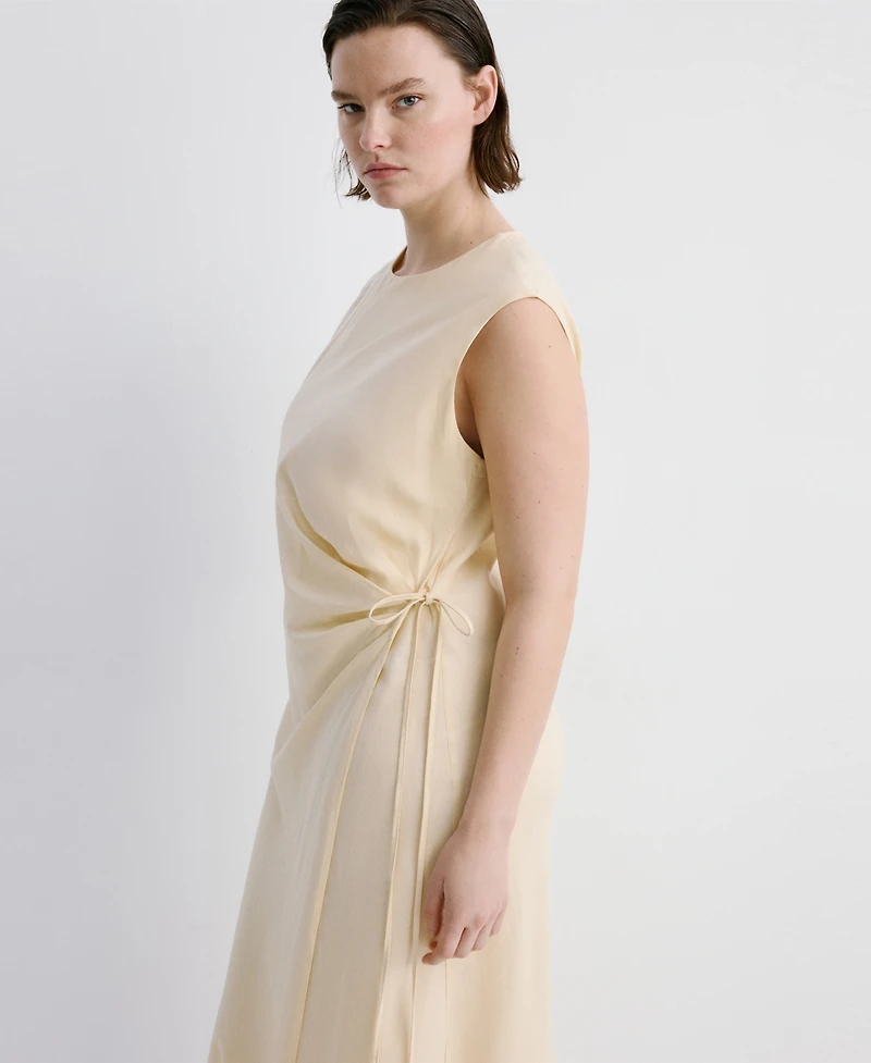 Mango Women's Knot Detail Wrap Midi-Dress