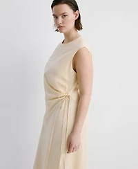 Mango Women's Knot Detail Wrap Midi-Dress