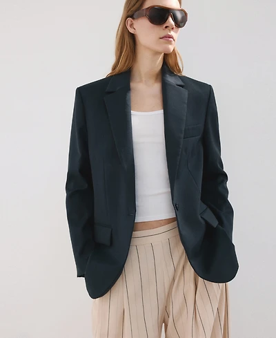Mango Women's Flap Pockets Straight Blazer