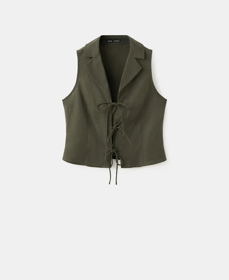 Mango Women's Straps And Bows Shirt