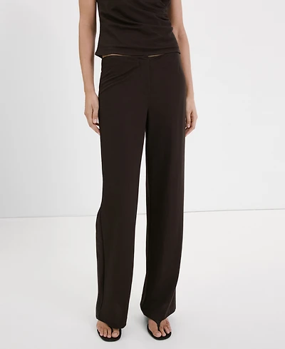 Mango Women's Straight Mid-Rise Pants