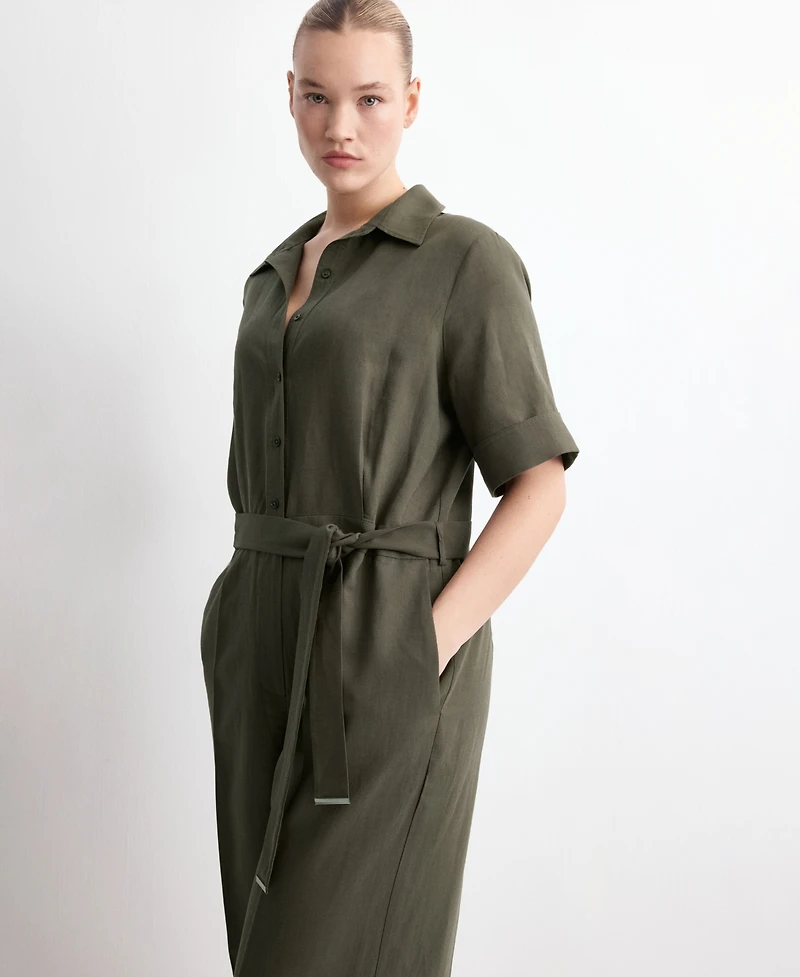 Mango Women's Lyocell Shirt Jumpsuit