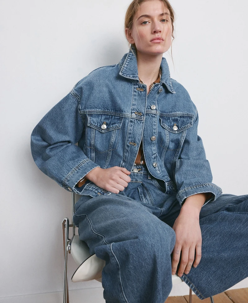 Mango Women's Pockets Denim Jacket