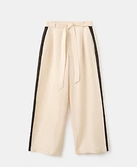Mango Women's Contrast Stripe Linen Trousers