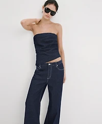 Mango Women's Straight Striped Jeans