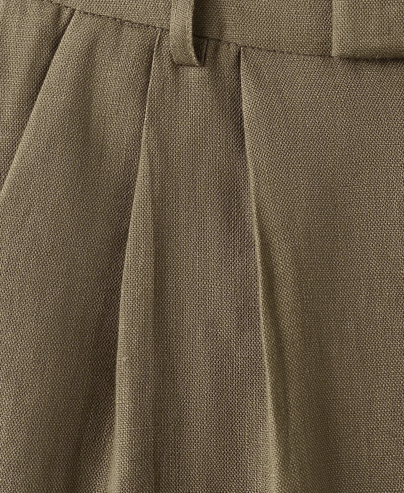 Mango Women's Straight Linen-Blend Pants