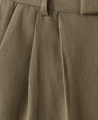 Mango Women's Straight Linen-Blend Pants