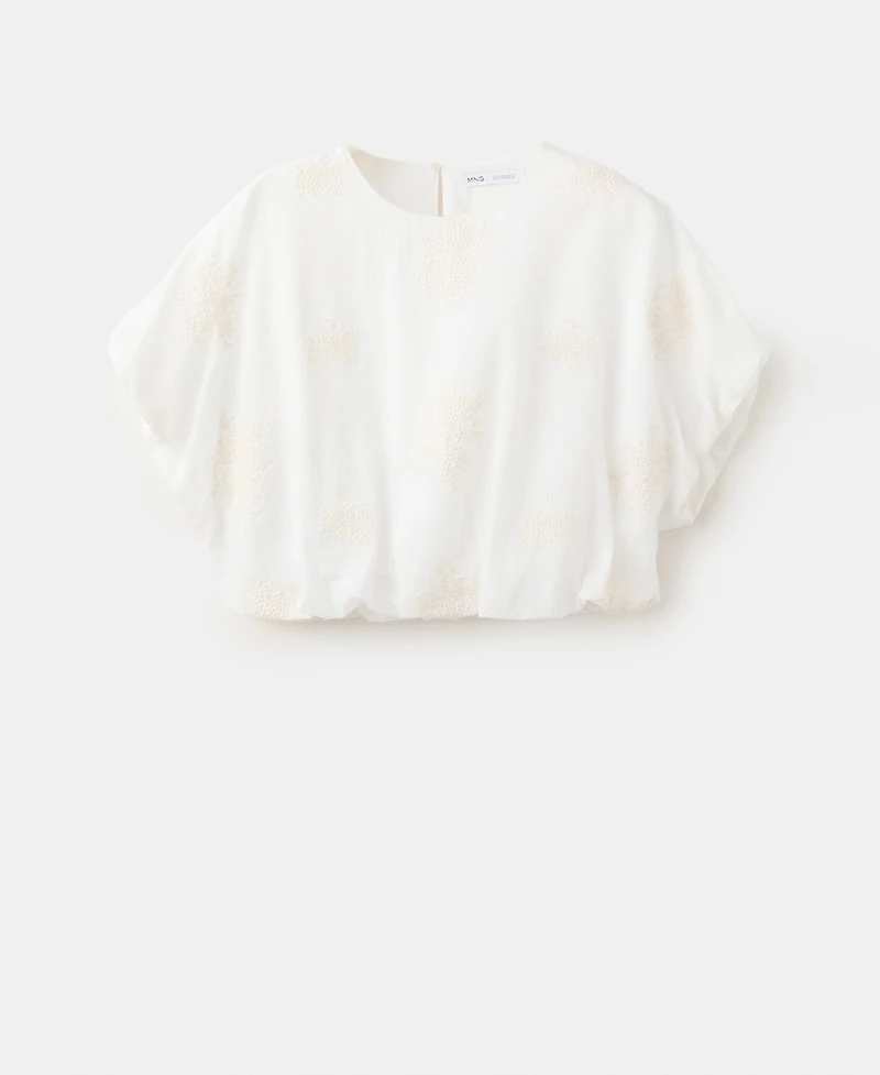 Mango Women's Embroidered Details Cotton Blouse