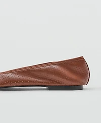 Mango Women's Bow Perforated Ballet Flats
