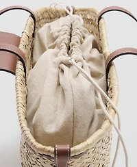 Mango Women's Medium Natural Fiber Basket Bag