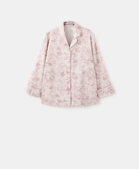 Mango Women's Piping Detail Printed Pajama Shirt
