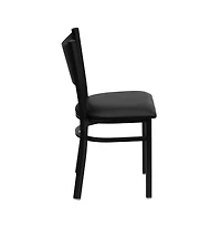 Emma+Oliver Coffee Back Metal Restaurant Dining Chair