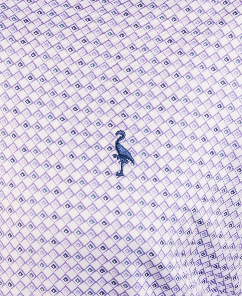 Tailorbyrd Men's Nested Diamond Printed Performance Polo