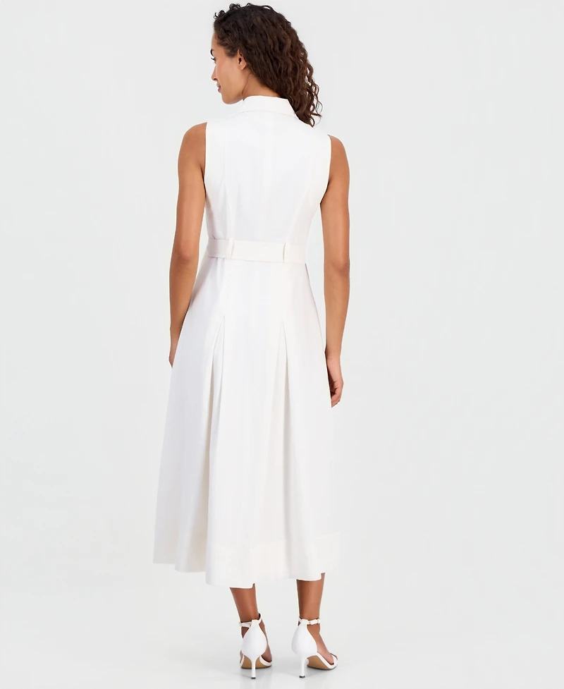 Anne Klein Women's Buckled-Waist Midi Dress