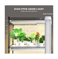 Sugift 4 Tier Plant Stand with 3000K 180W Led Full Spectrum Grow Light