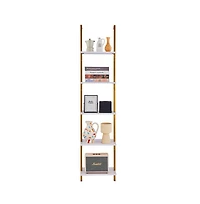 Sugift 5 Tier Industrial Ladder Shelf in Open Wall Mount