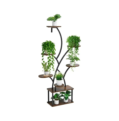 Sugift 8 Tier Lighted Plant Stand Indoor Metal Shelf with Grow Lights