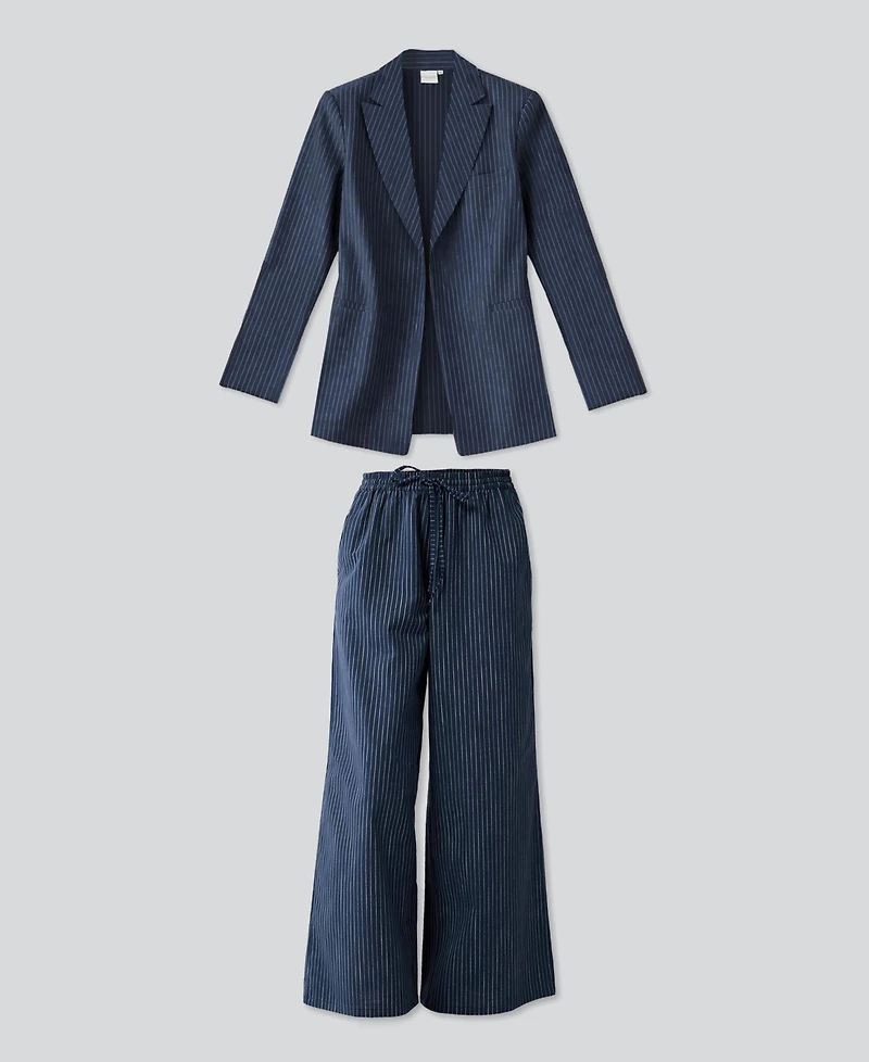 Reistor Women's Weekday Blazer and Wide-leg Drawstring Pants Set