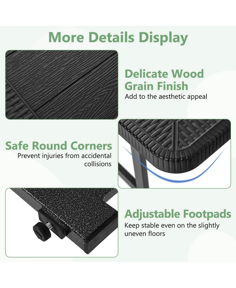 Sugift Hdpe Outdoor Picnic Table Bench Set for 2-4 People with Umbrella Hole