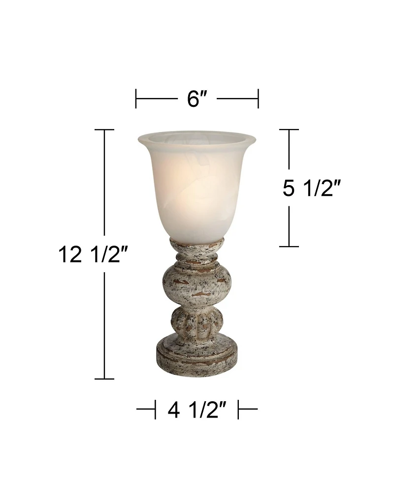 360 Lighting Florencia High Small Traditional Console Accent Table Lamp Brown Wood Finish Single Living Room Bedroom