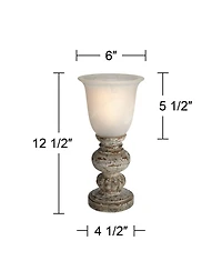 360 Lighting Florencia High Small Traditional Console Accent Table Lamp Brown Wood Finish Single Living Room Bedroom