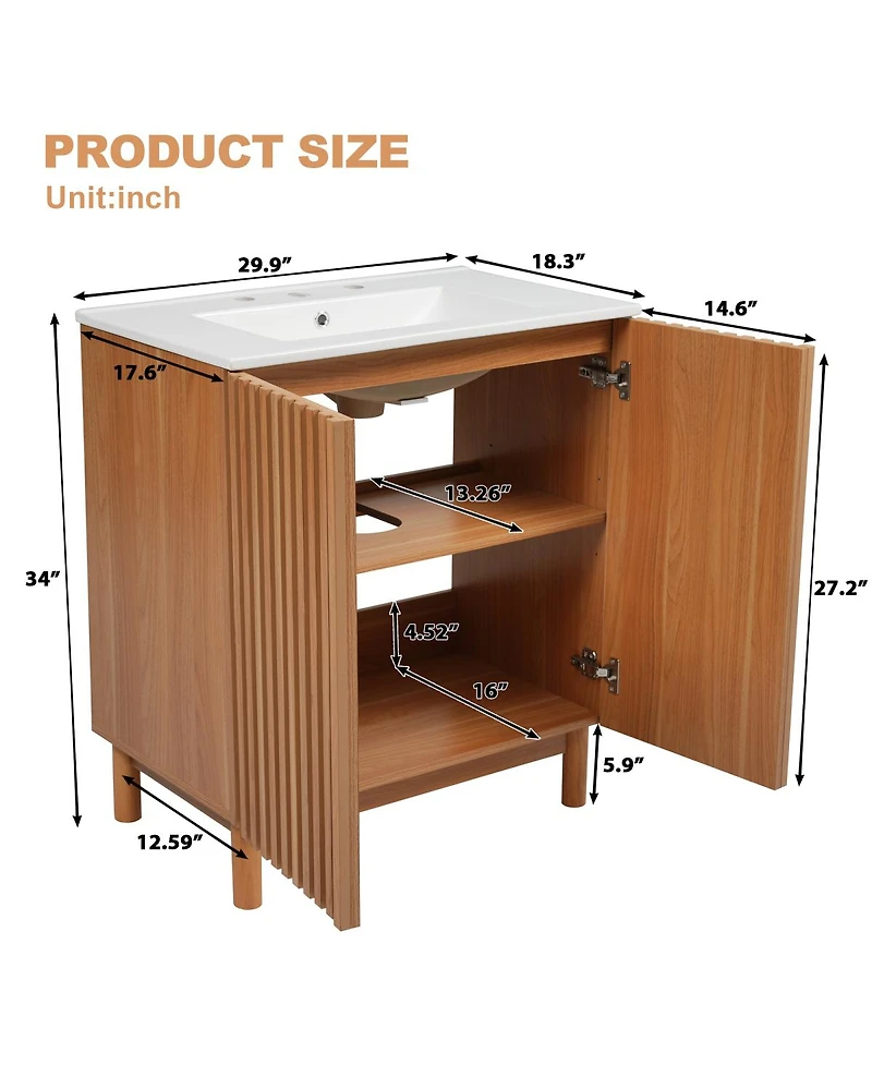 Sillysis Solid Wood Legs, Soft-Close Doors, Adjustable Shelf
